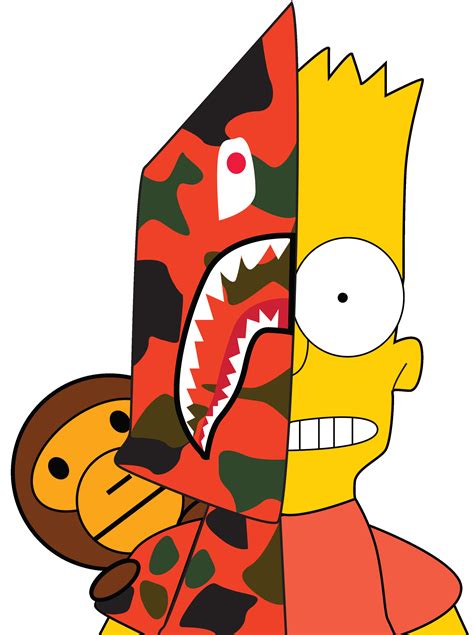 bart simpson supreme drawing bape.